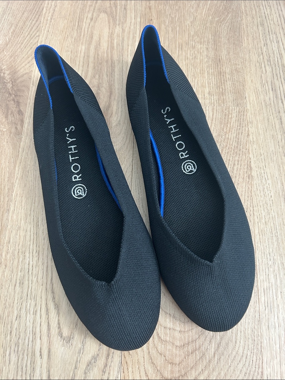 Rothy's The Flat Round Toe Black Size 10.5 EUC